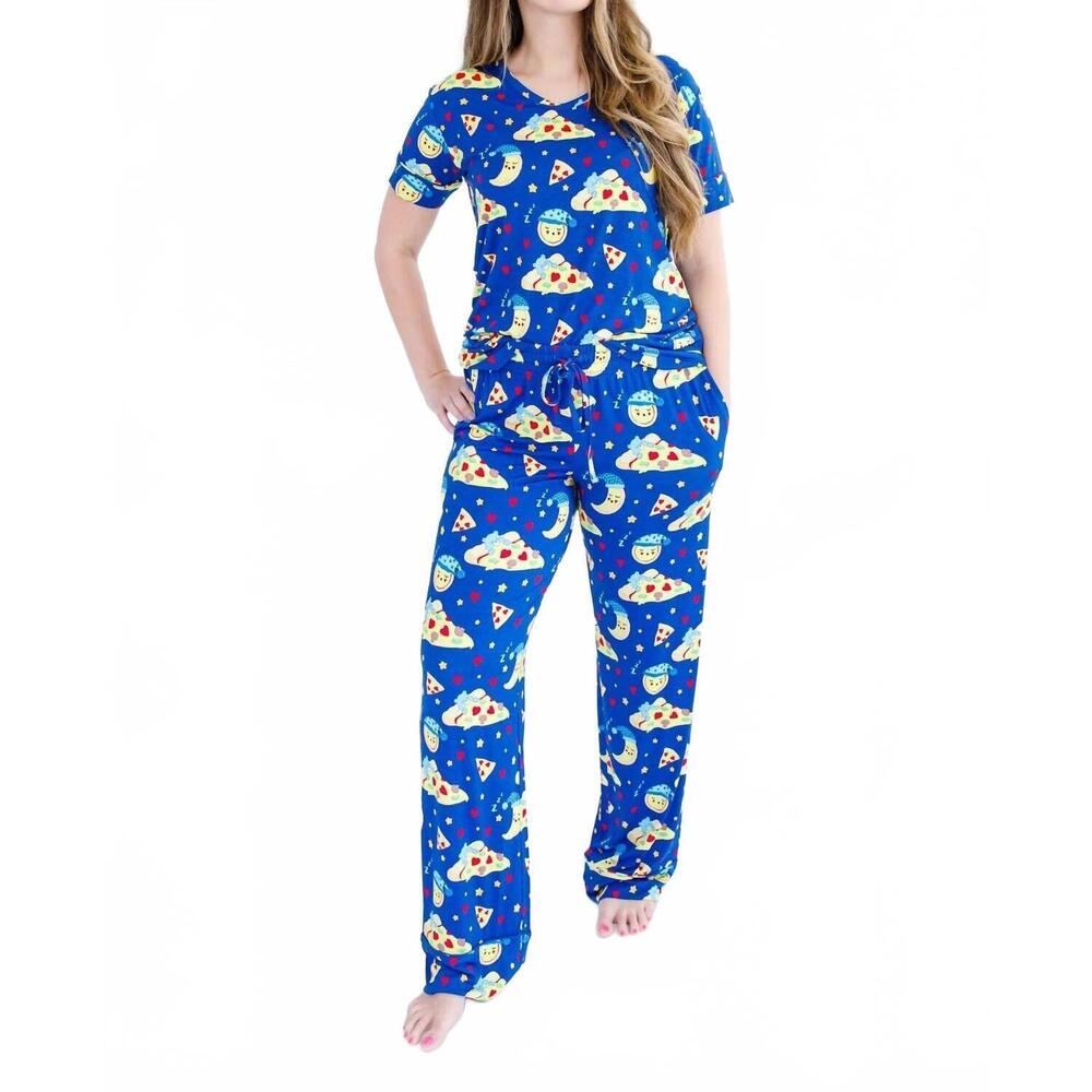 NEW BIRDIE BEAN care bears bedtime pizza lounge set in blue multi